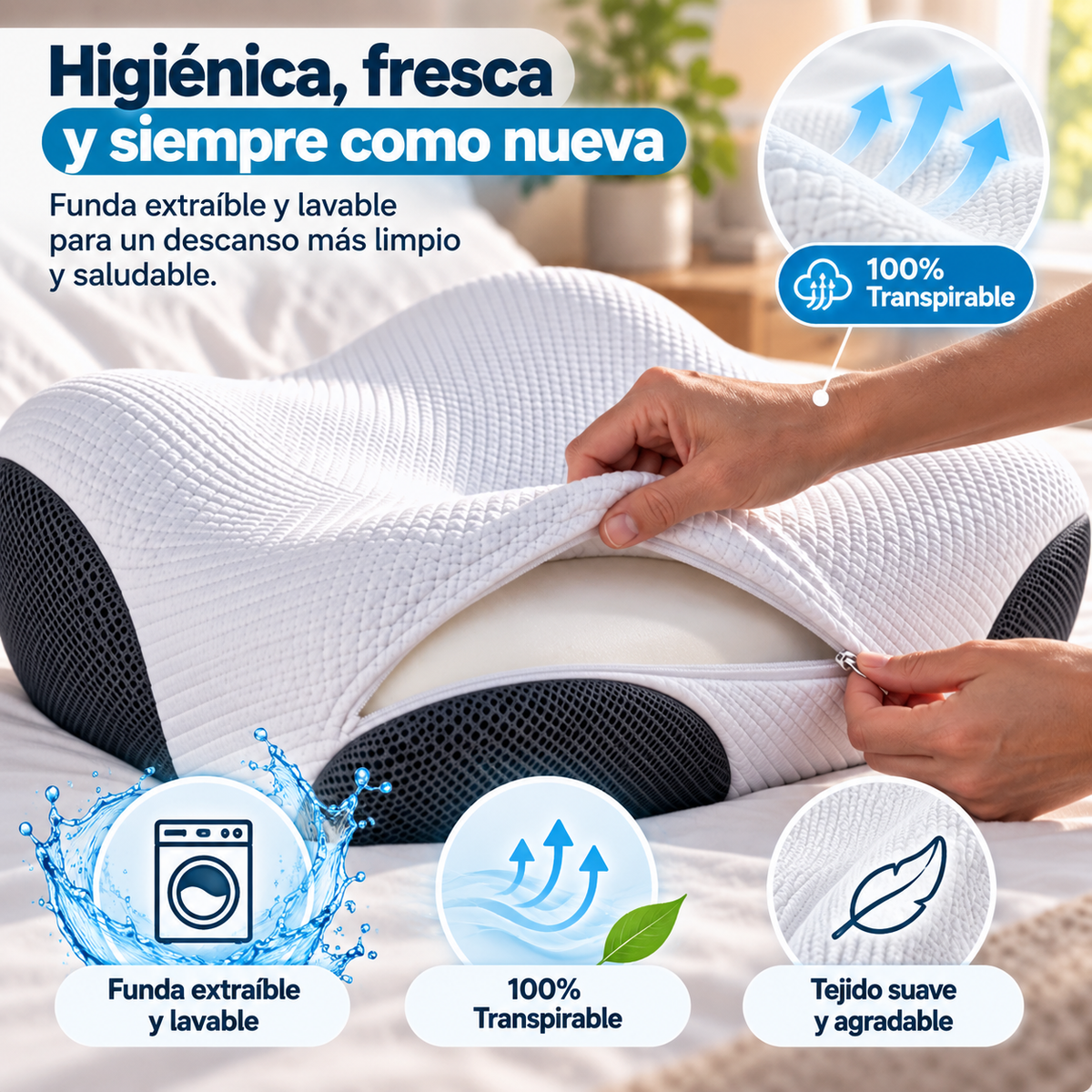 Nuvia™ — Almohada Cervical Ergonómica